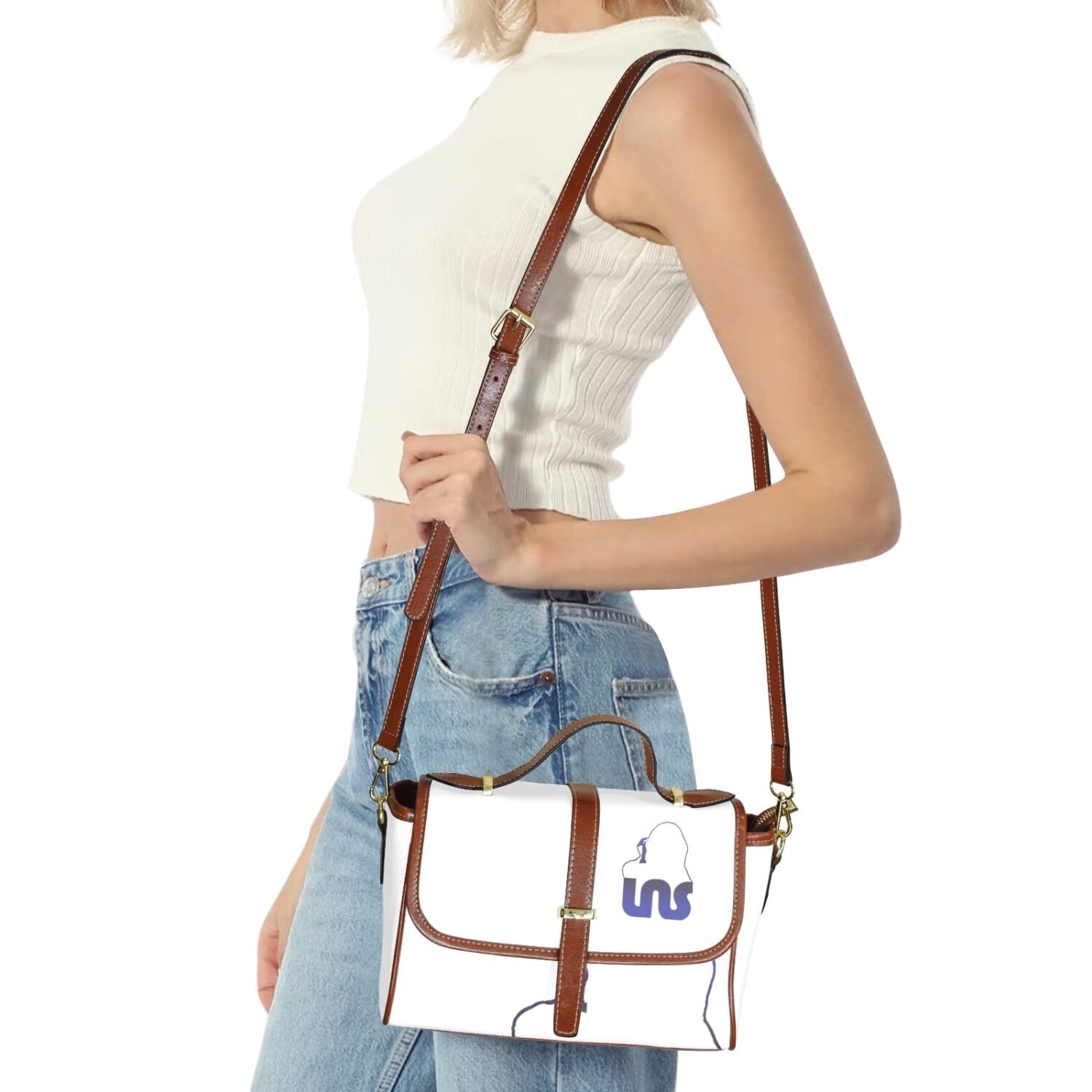 Custom PU Leather Crossbody Bag  (Model 1739) - Image 6