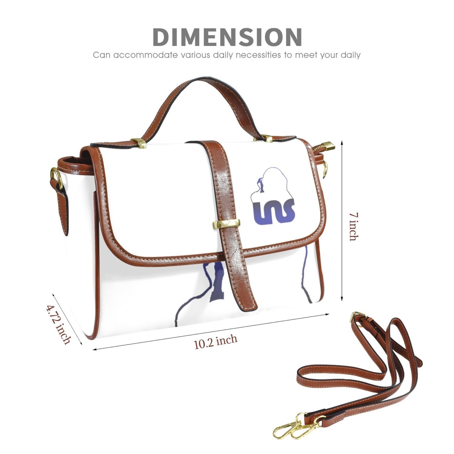 Custom PU Leather Crossbody Bag  (Model 1739) - Image 2